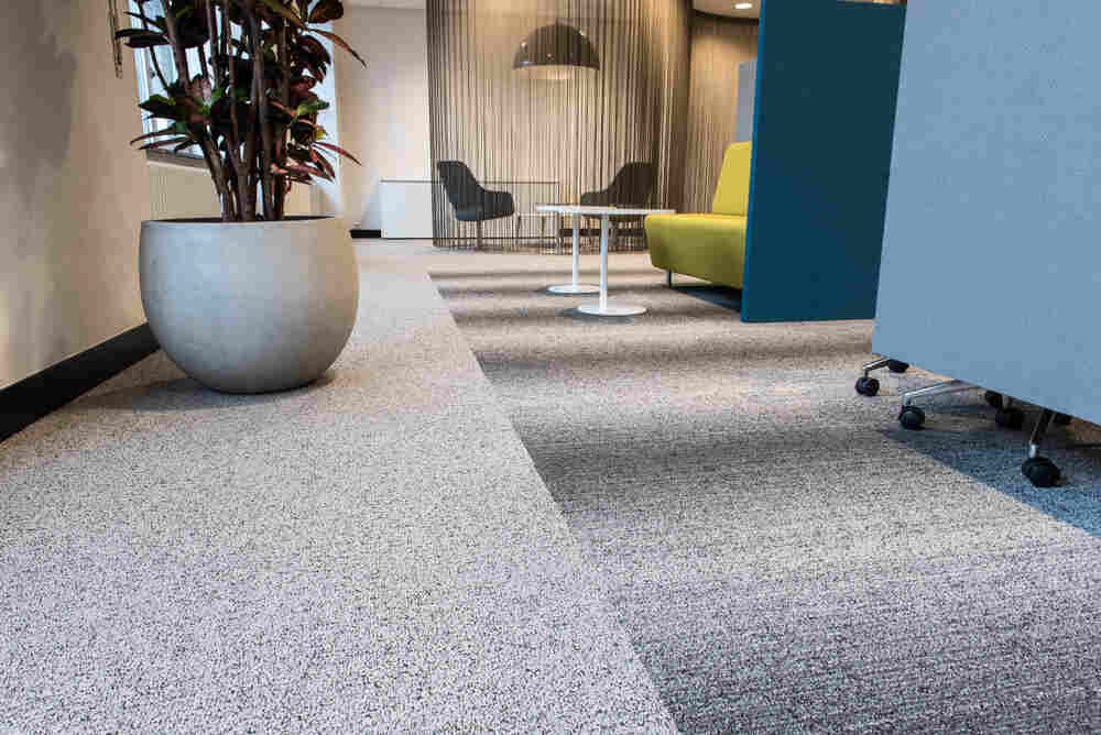 A beautiful modern office with carpet tiles